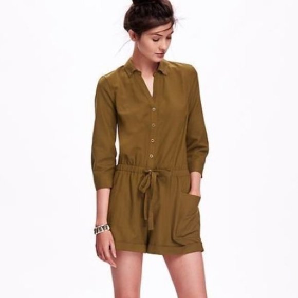 old navy green romper